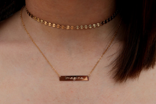 Disc Tattoo Choker Necklace