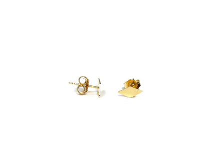 14K Gold Diamond Shaped Stud Earrings | Minimalist Geometric Jewelry