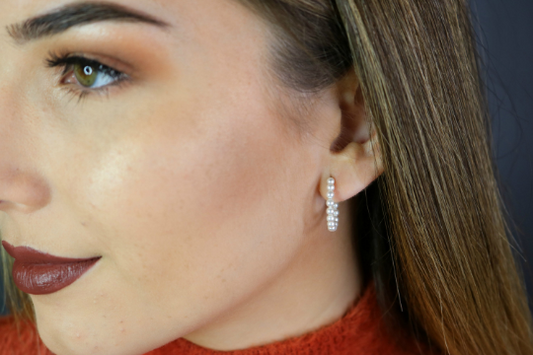 Small Pearl Hoop Earrings