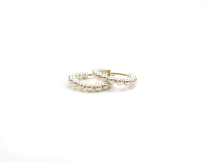 Small Pearl Hoop Earrings