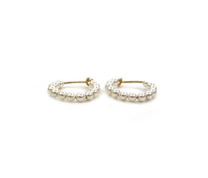 Small Pearl Hoop Earrings