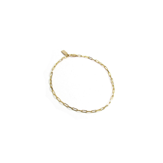 Paperclip Chain Anklet with Decorative Extension Chain Tag | Gold Filled or Sterling Silver