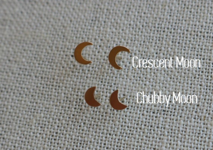 14K Gold Crescent Moon Stud Earrings | Celestial Fine Jewelry