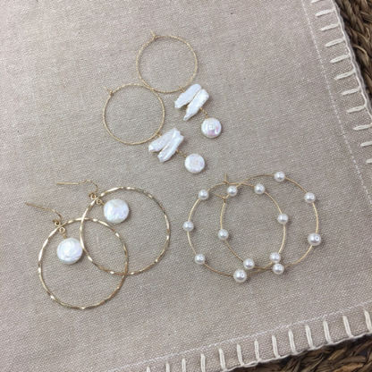 Pearl Hoop Earrings