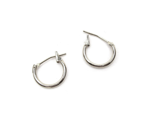 14K Mini Polished Hoop Earrings