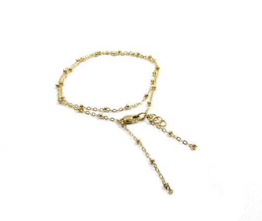 Beaded Station Necklace | Dainty Minimalist Necklace | Everyday Layering Jewelry