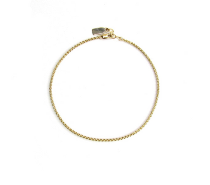 Woven Chain Layering Anklet |  Textured Wheat Chain Ankle Bracelet