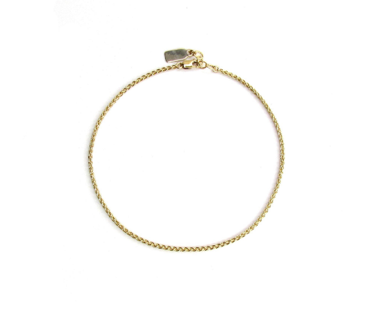 Woven Chain Layering Anklet |  Textured Wheat Chain Ankle Bracelet