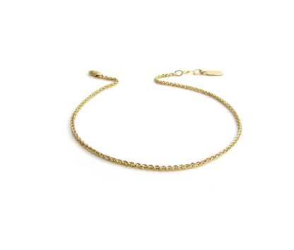 Woven Chain Layering Anklet |  Textured Wheat Chain Ankle Bracelet