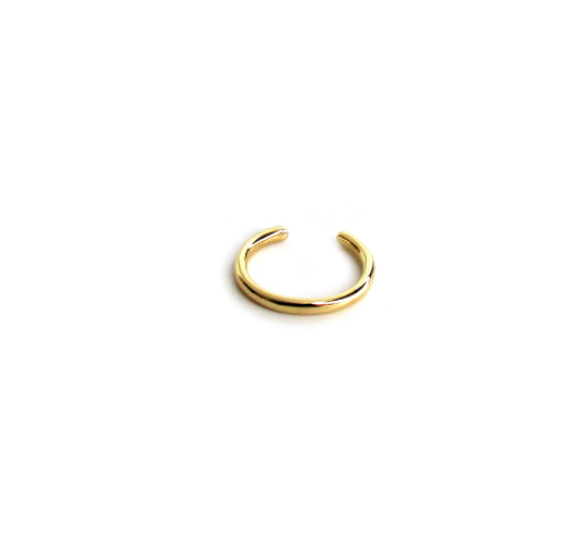 14K Solid Yellow Gold Polished Ear Cuff | Minimalist No-Piercing Jewelry