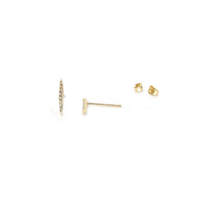 14K Marquis Diamond Bar Stud Earrings