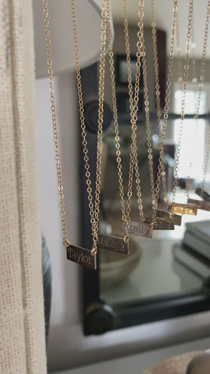 Engraved Mini Bar Necklace | Personalized Necklace