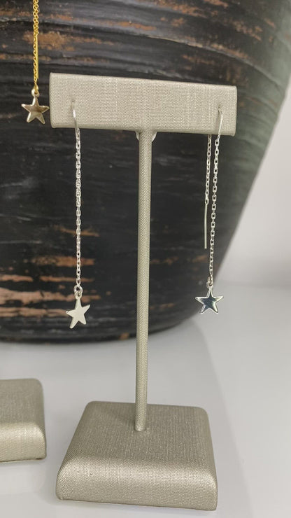 Star Threader Earrings | Sterling Silver or 14K Gold Filled