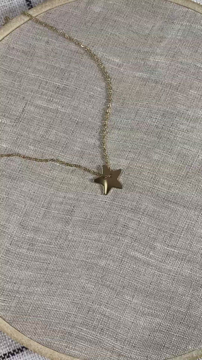 Threaded Star Necklace | Modern Sliding Star Pendant