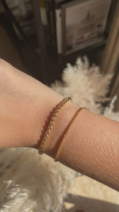 Woven Textured Chain Bracelet | Dainty Gold & Silver Bracelet