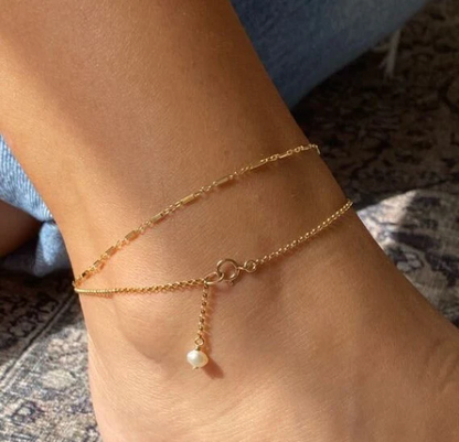 Tiny Bar Anklet | Dainty Gold Filled or Sterling Silver Ankle Bracelet