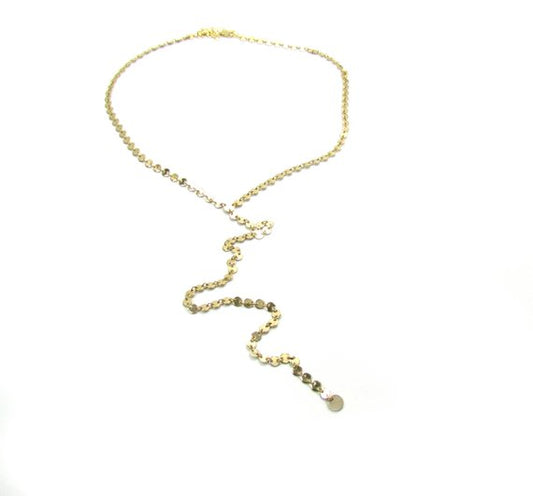 Coin Choker Long Y Lariat Disc Necklace