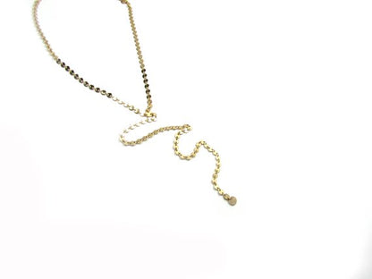 Disc Chain Lariat Necklace | Full Eternity Coin Choker Y Necklace