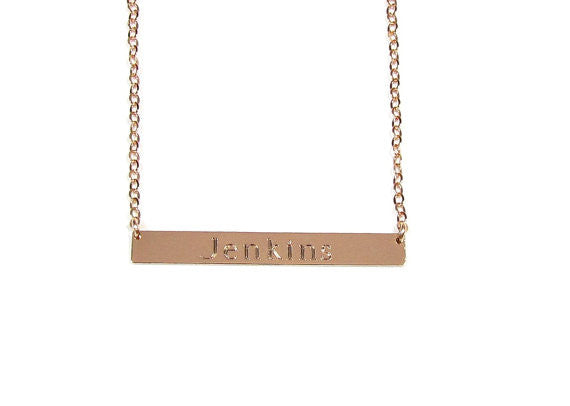 Engraved Bar Necklace | Personalized Name, Date & Coordinate Jewelry