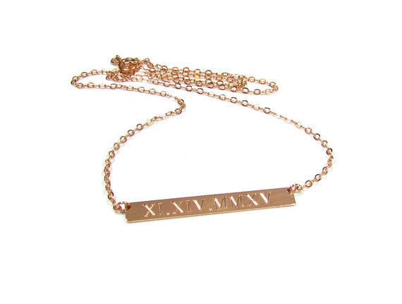 Engraved Bar Necklace | Personalized Name, Date & Coordinate Jewelry