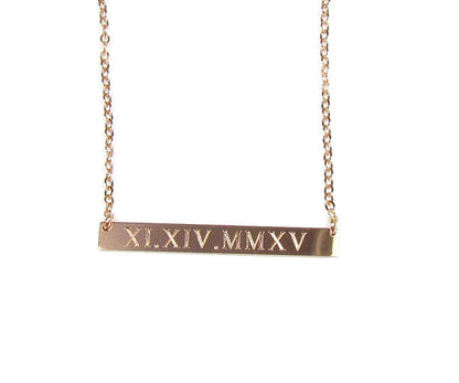 Engraved Bar Necklace | Personalized Name, Date & Coordinate Jewelry