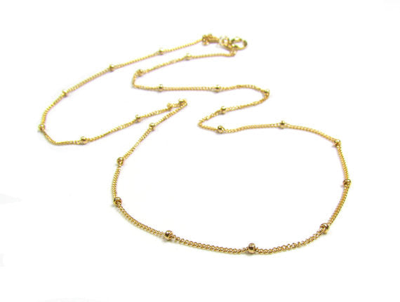 Beaded Satellite Layering Chain | 14kt Gold Filled, Rose & Silver Necklace
