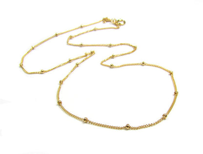 Beaded Satellite Layering Chain | 14kt Gold Filled, Rose & Silver Necklace