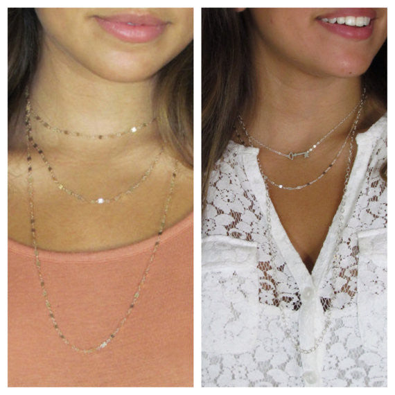 Fancy Double Bar Layering Chain