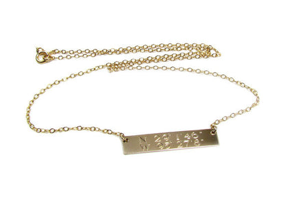 Mega Bar Necklace | Custom Engraved Two-Line Bar Pendant