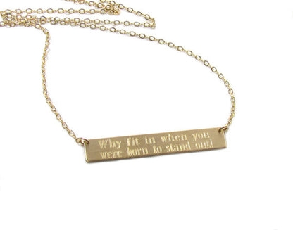 Double Line Personalized Bar Necklace | Custom 2-Line Engraved