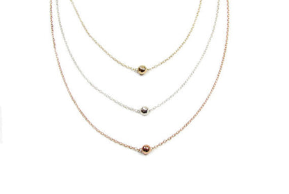 Tiny Hammered Sphere Necklace