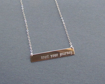 Double Line Personalized Bar Necklace | Custom 2-Line Engraved