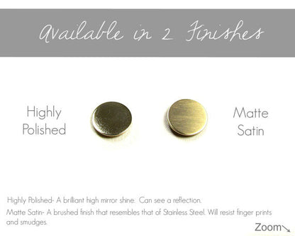 14K Gold Square Stud Earrings | Polished or Matte Satin Finish