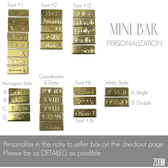 Engraved Mini Bar Necklace | Personalized Necklace