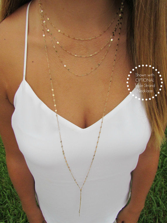 11 Way Wrap Lariat Necklace | Wear 11 ways | Mirrored Shimmer Y Necklace