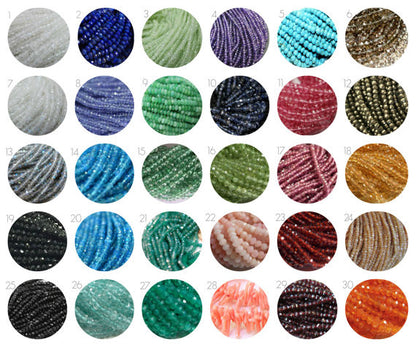 Mini Gemstone Bar Necklace | Dainty Gemstone Necklace with 30 Stone Options