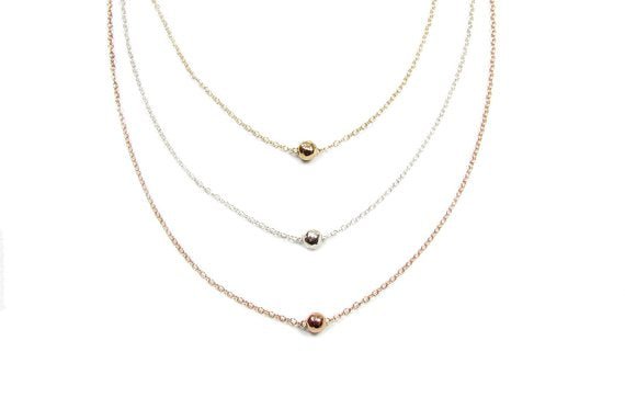 Hammered Curved Sideways Cross Necklace Set | Set of 2 Layered Necklaces