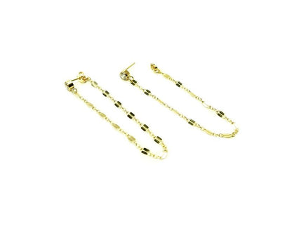 CZ Lace Chain Earrings | Front-to-Back Dangle Earrings