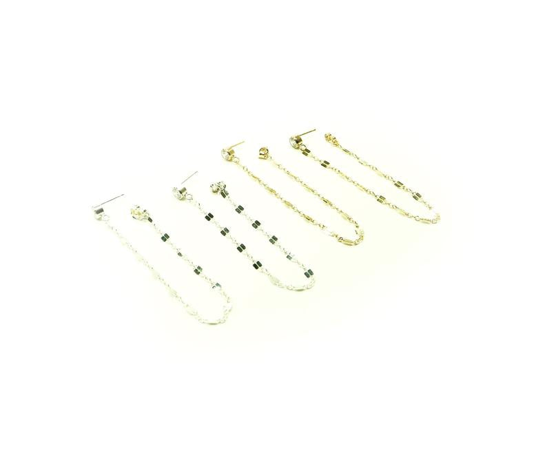 CZ Lace Chain Earrings | Front-to-Back Dangle Earrings