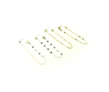 CZ Lace Chain Earrings | Front-to-Back Dangle Earrings