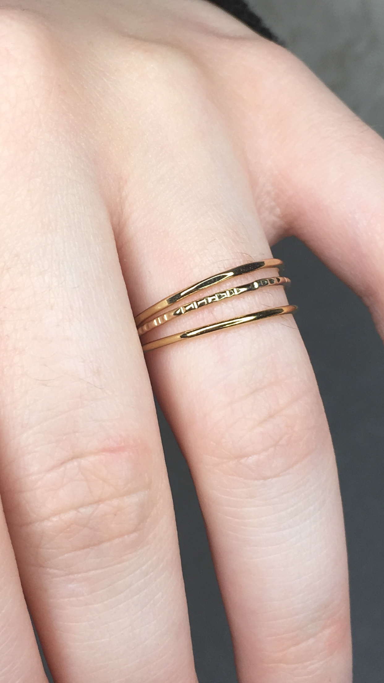 Set of Three Stacking Rings | Textured Bands