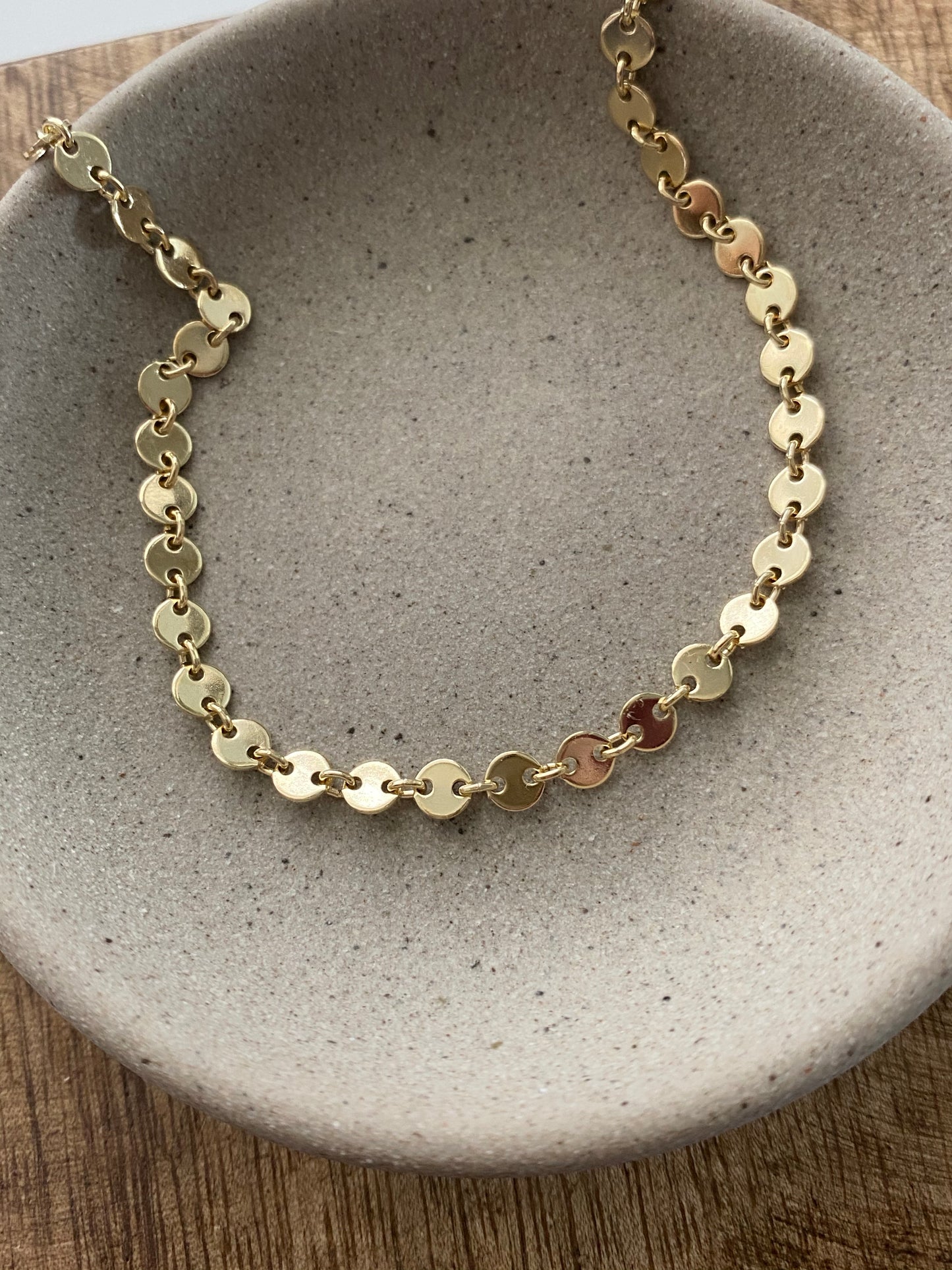 Coin Disk Bracelet | Eternity Style Chain in Gold Filled, Silver & Rose Gold