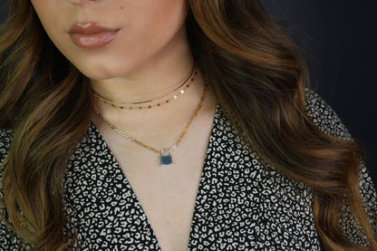 14K Mirror Lace Chain Choker | Solid Gold | White or Yellow Gold