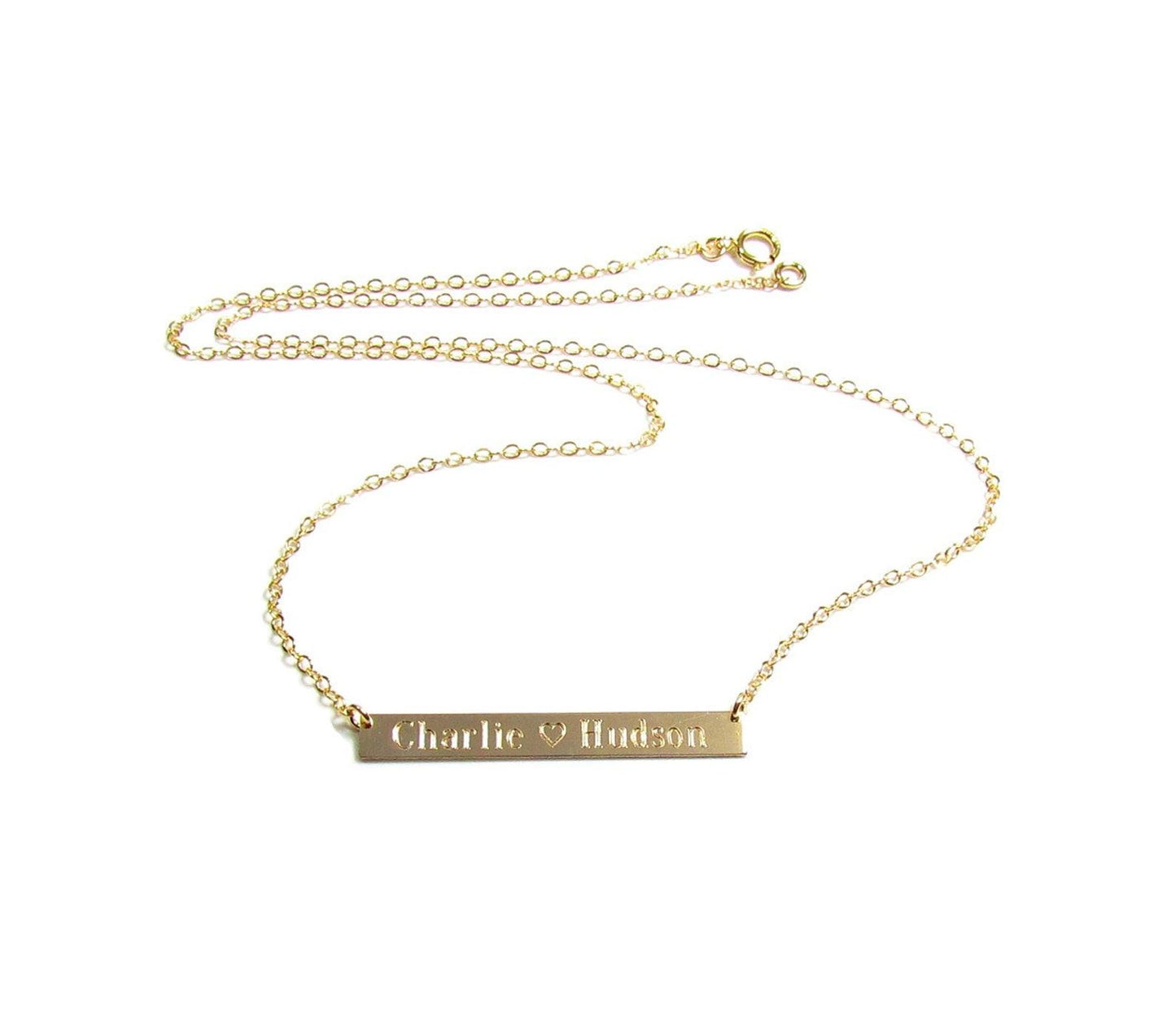 Engraved Bar Necklace | Personalized Name, Date & Coordinate Jewelry