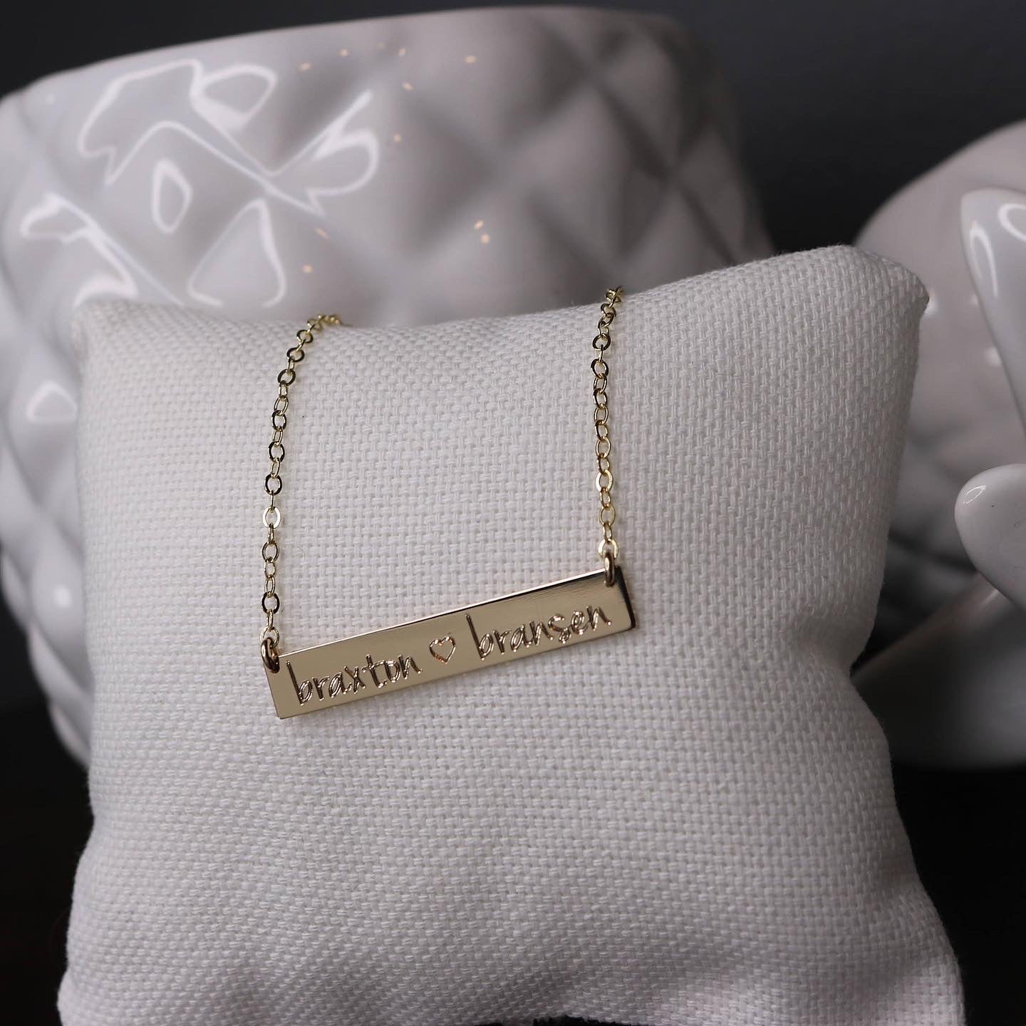 Engraved Bar Necklace | Personalized Name, Date & Coordinate Jewelry