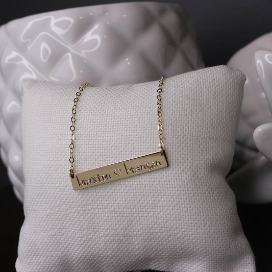 Engraved Bar Necklace | Personalized Name, Date & Coordinate Jewelry