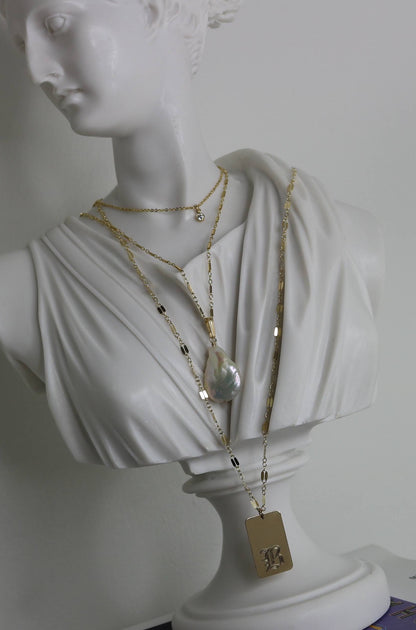 Tiny CZ Charm Necklace | Dainty Gold & Silver Necklace