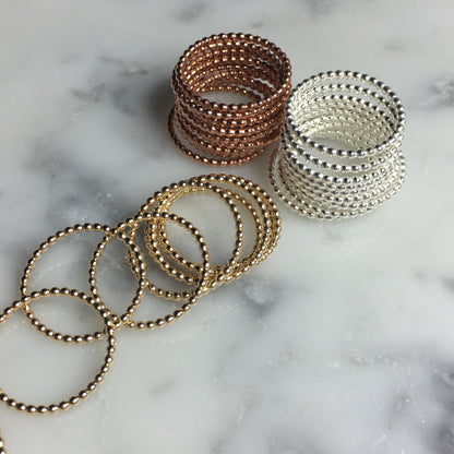 Beaded Band Stack Ring | Dainty Textured Ring