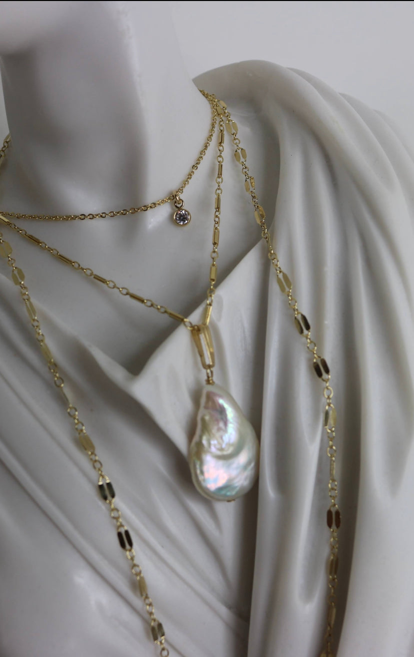 Tiny CZ Charm Necklace | Dainty Gold & Silver Necklace