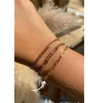 Rectangle Link Layering Bracelet | Paperclip Chain Bracelet with Tag
